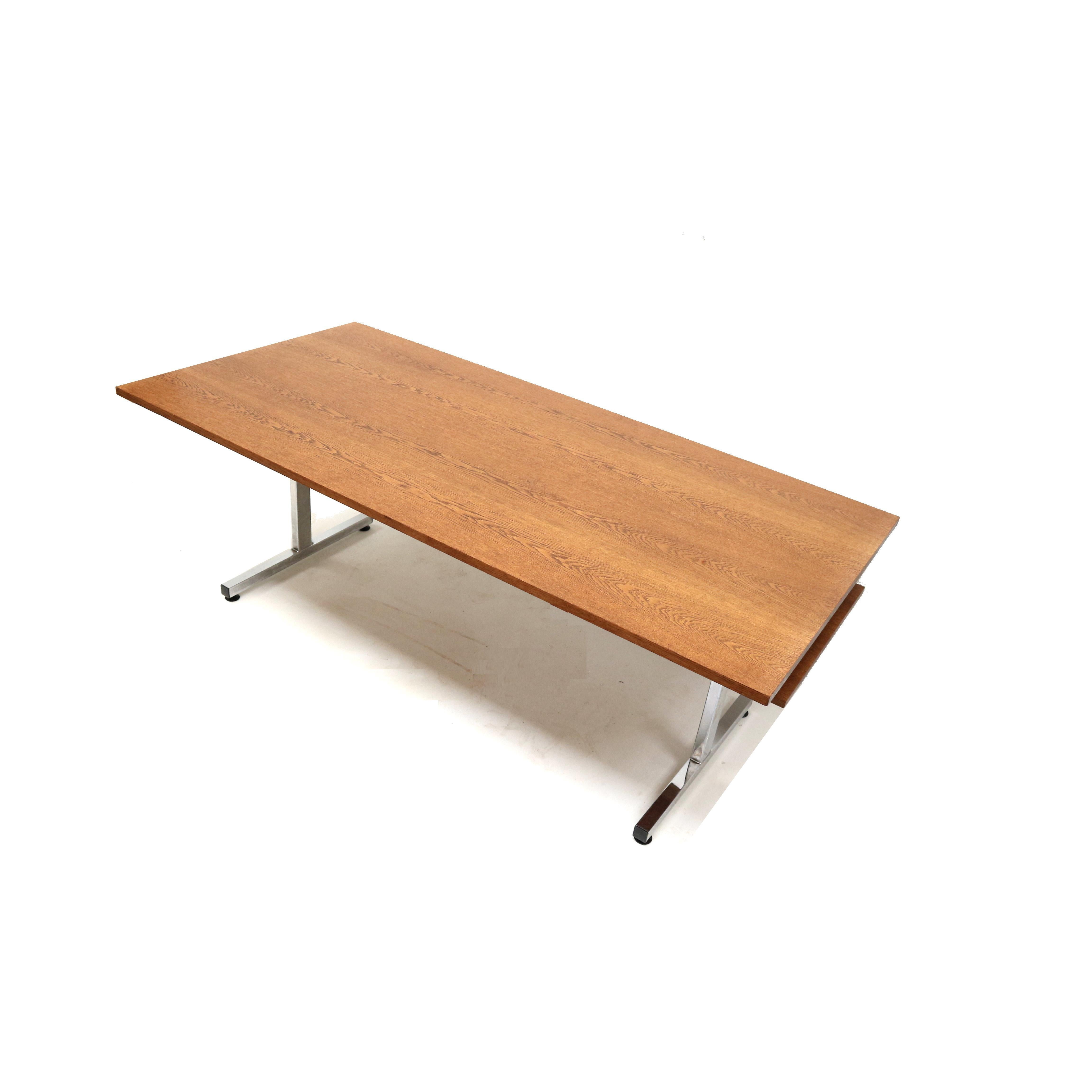 Grande table de salle à manger/conférence/bureau vintage en wengé fabriquée dans les années 1970. Bon état - En vente à Breda, NB