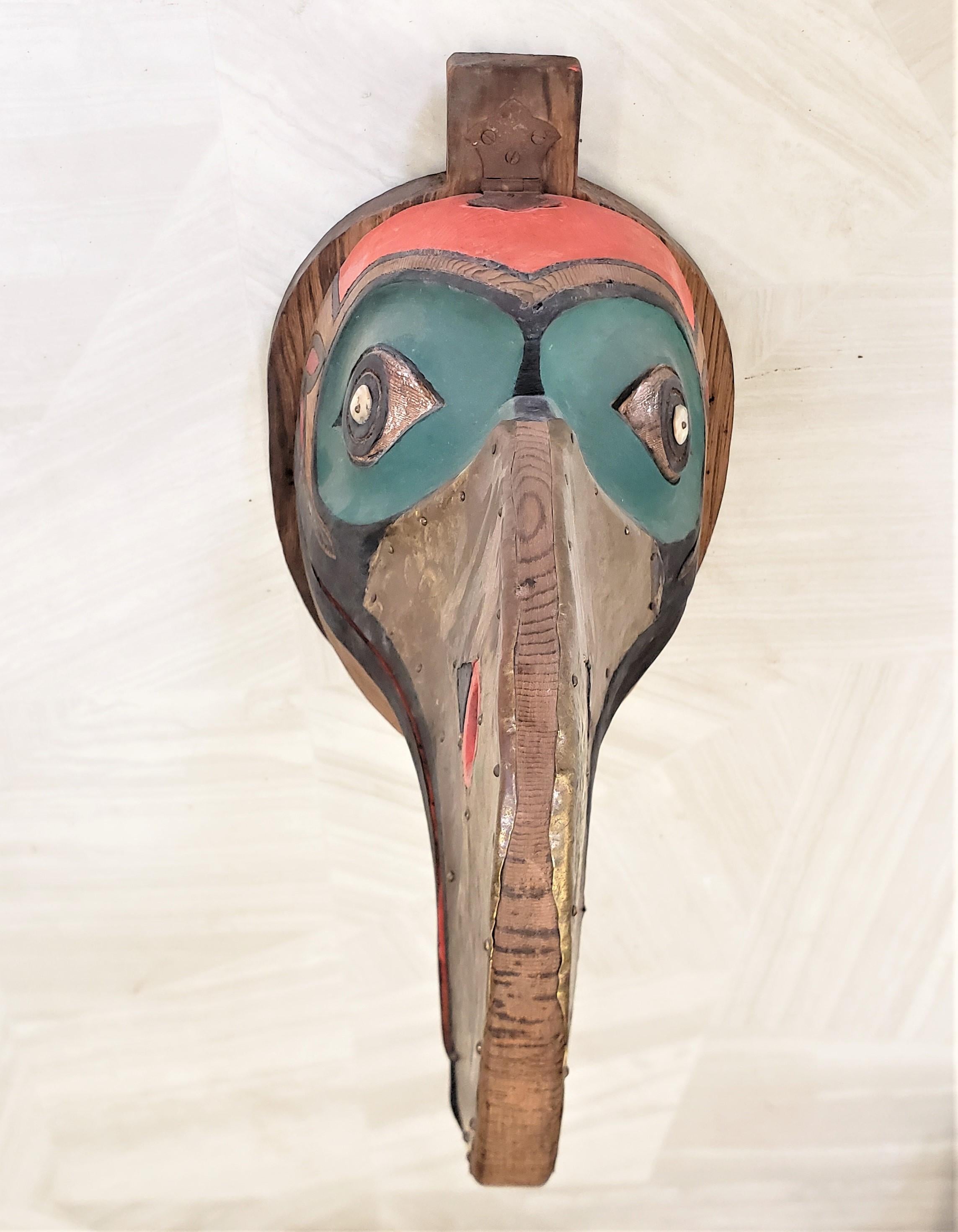 Large West Coast Haida Styled Indigenous Folk Art Carved Mask or Wall Sculpture 4