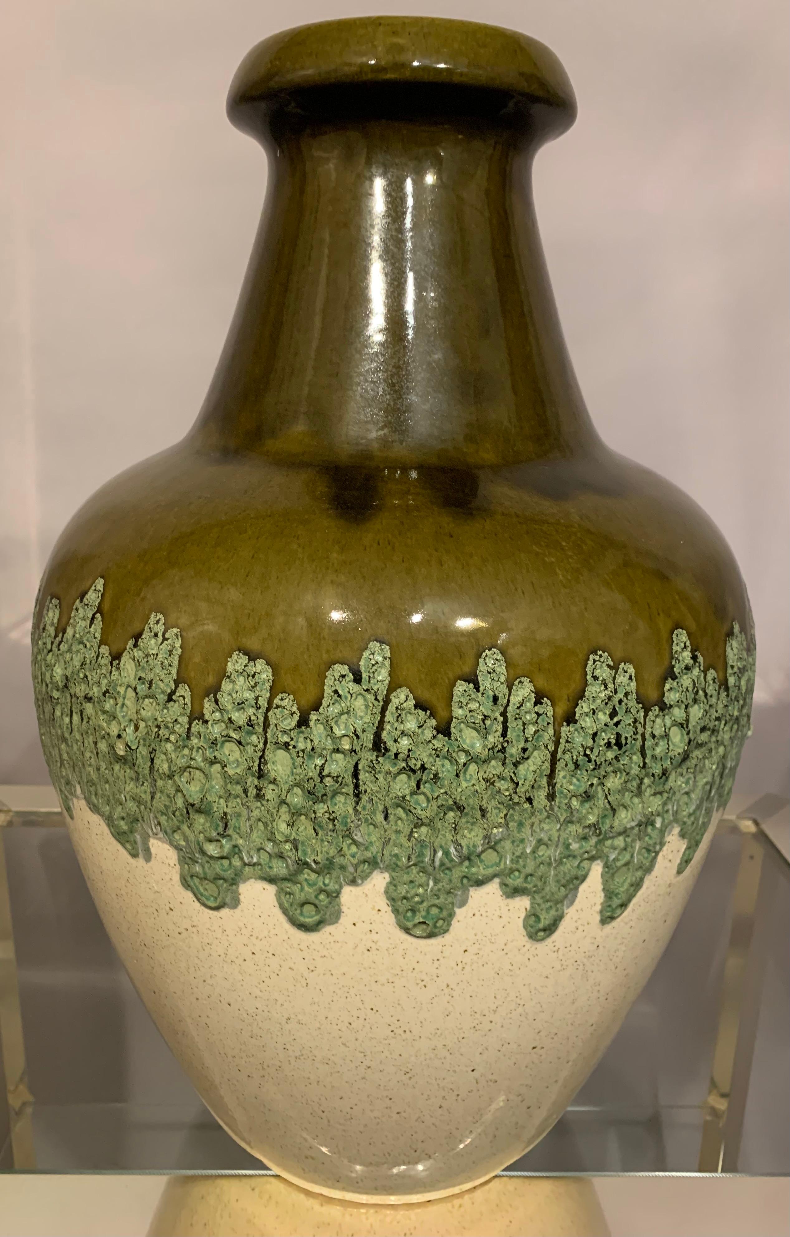Pottery Large West German 1970s Fat Lava Bay Keramik Glazed Jug or Vase Model 71 45