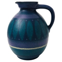 Large West German Art Pottery Pitcher - Kupfermühle Keramik Viola