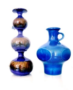 Large West German Ceramic Faceted Floor Vase by Steuler, 1965