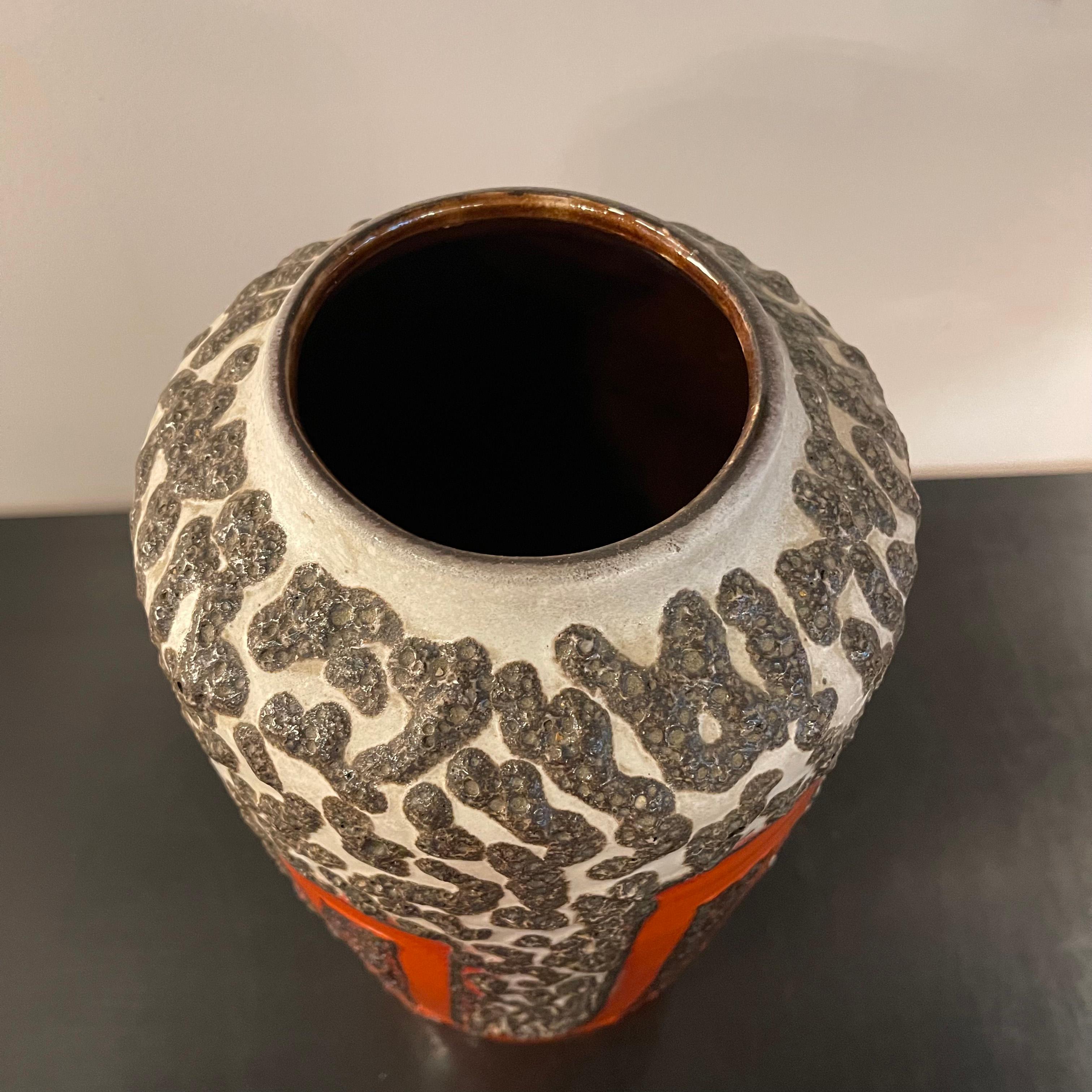 Large West German Fat Lava Art Pottery Vase 6