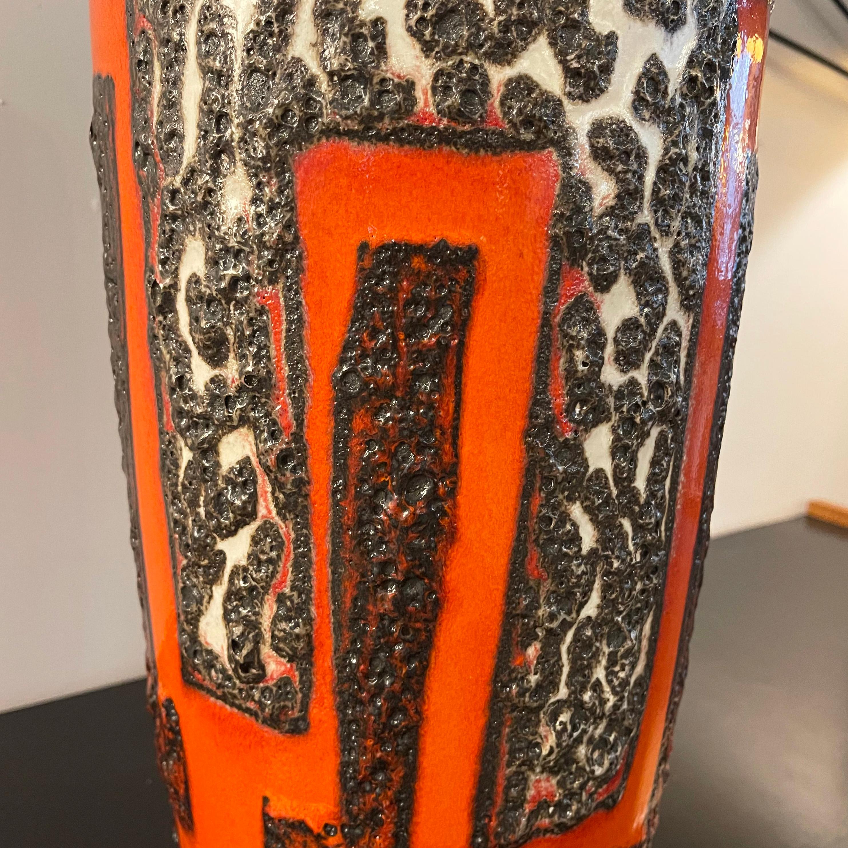 Large West German Fat Lava Art Pottery Vase 7