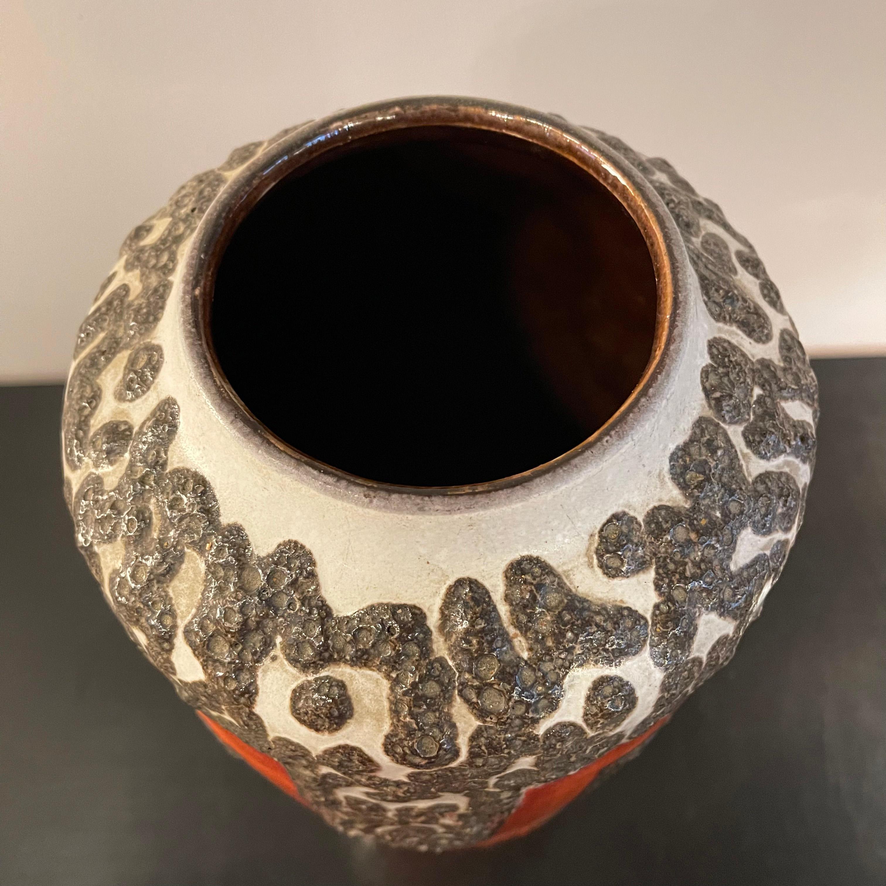 Large West German Fat Lava Art Pottery Vase 9