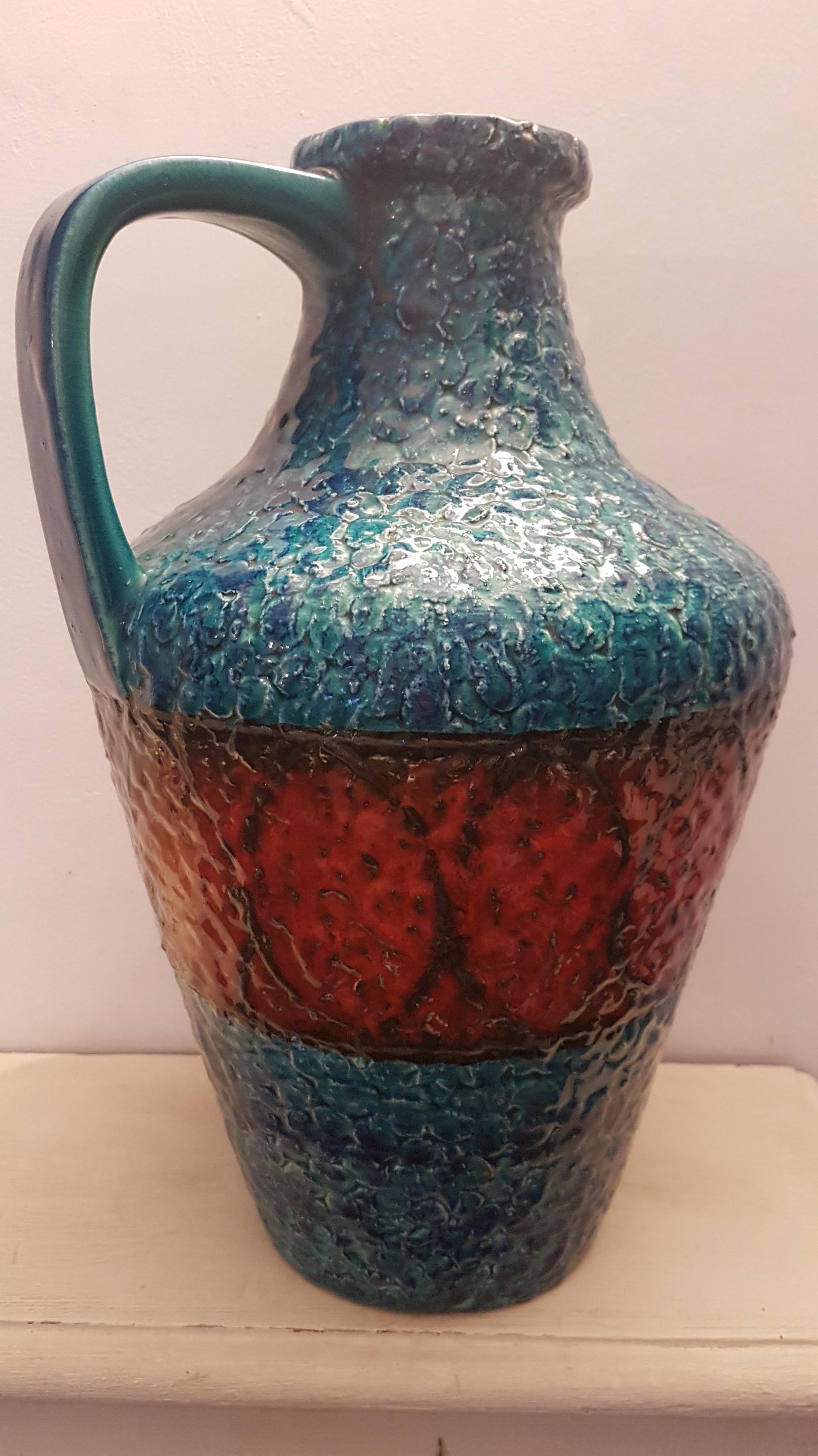 Mid-20th Century Large West German Fat Lava Vase by BAY Keramik For Sale