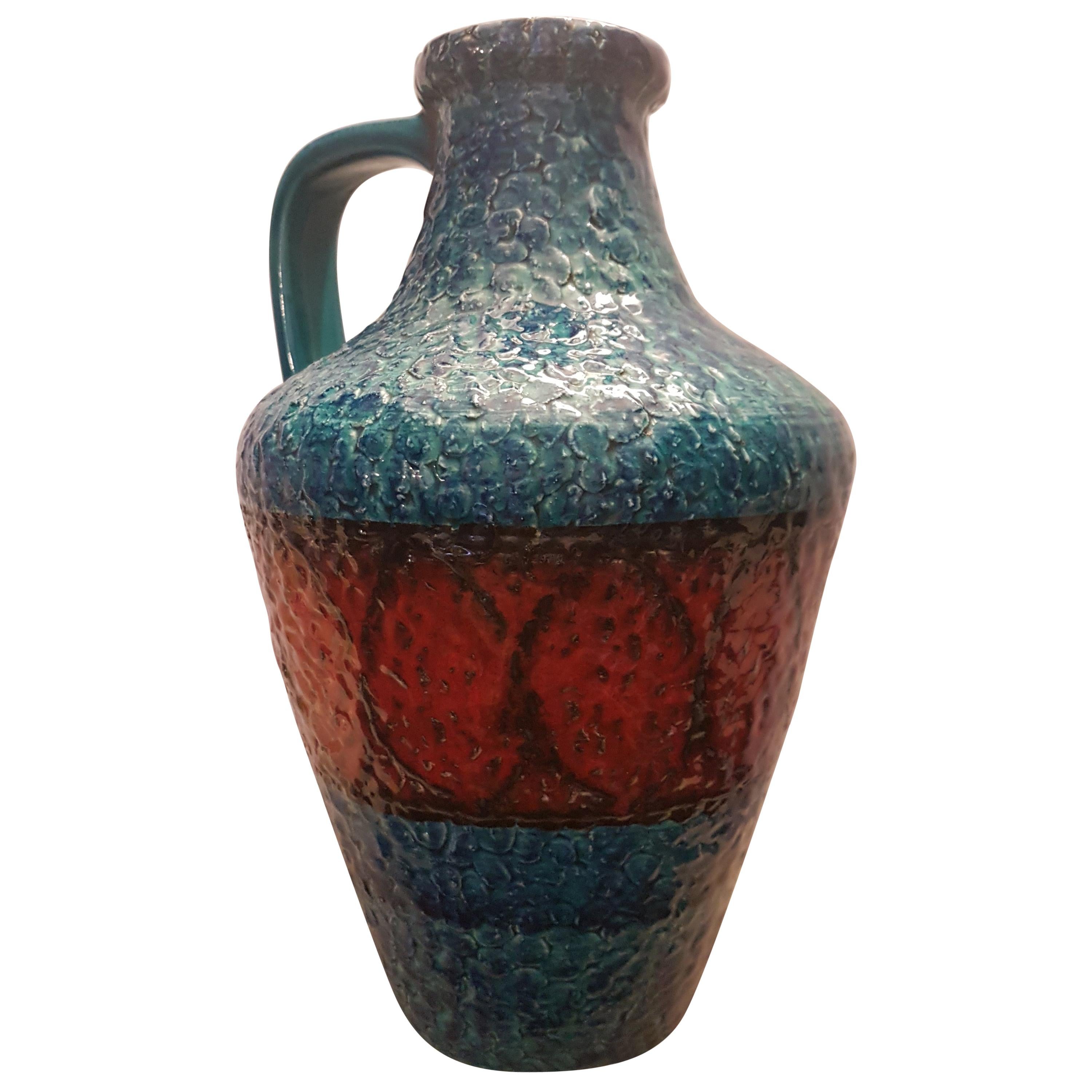 Large West German Fat Lava Vase by BAY Keramik For Sale