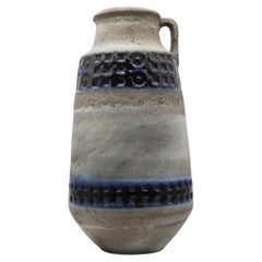 Large West German Light Gray and Blue Floor Vase