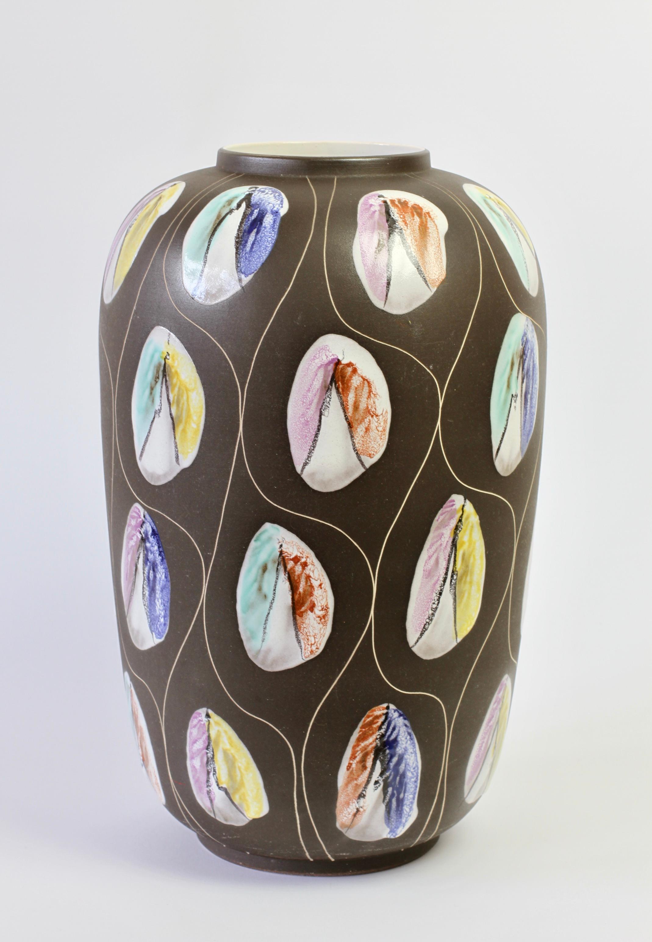 Mid-Century Modern Large West German Pottery Floor Vase by Bodo Mans for Bay Keramik, circa 1959