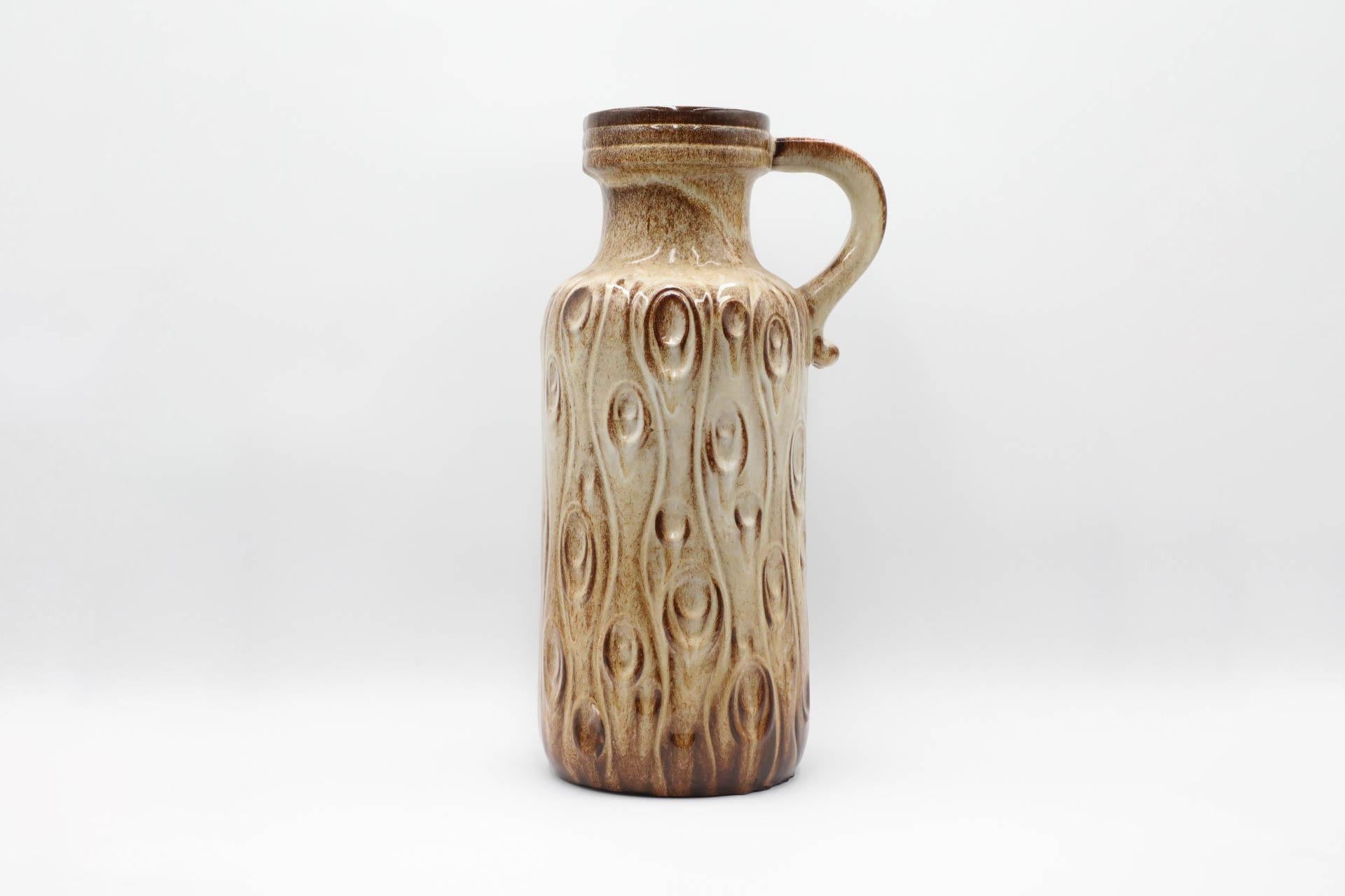 Mid-Century moderno Grande vaso da terra con manico Scheurich Koralle della Germania occidentale in vendita