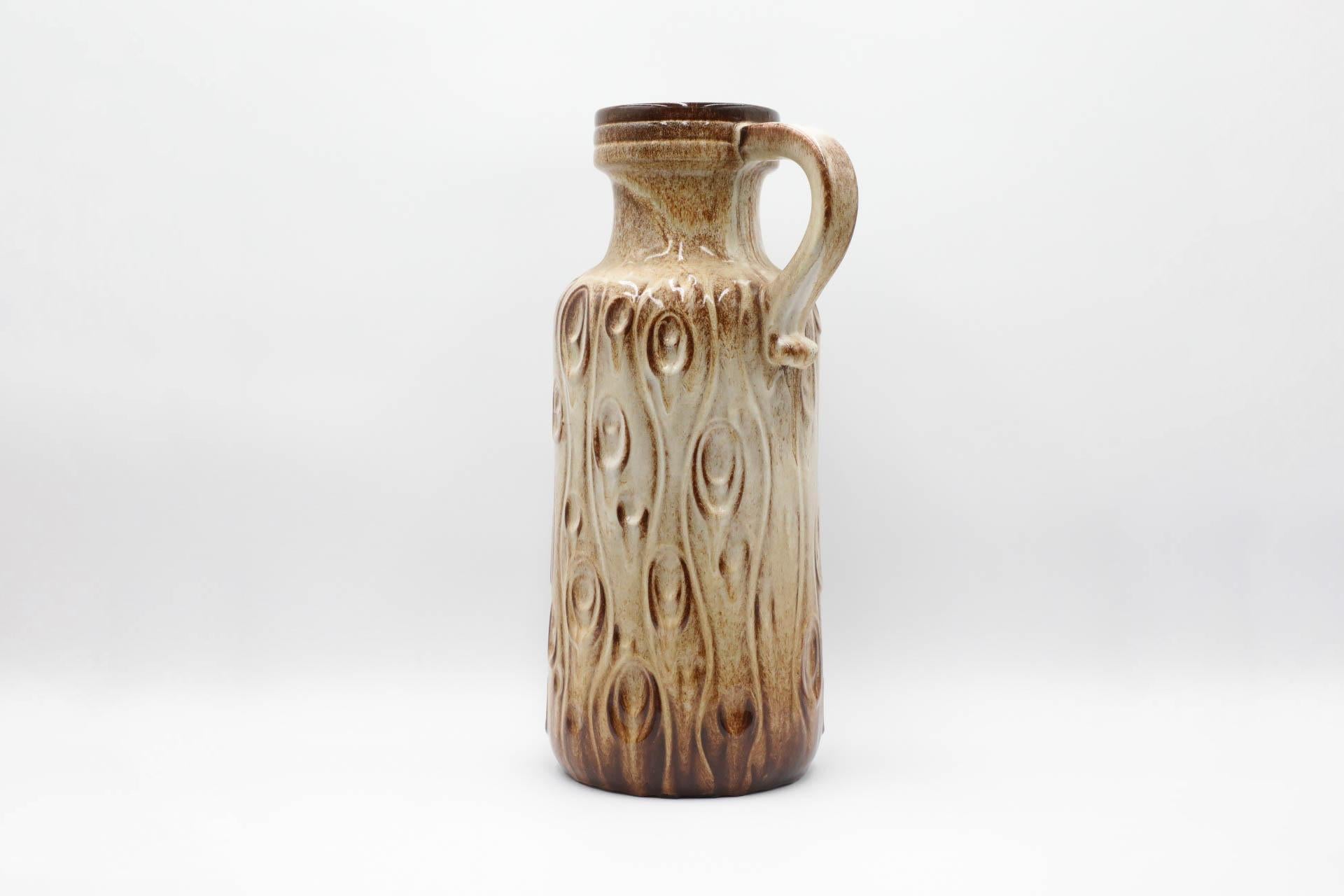 Tedesco Grande vaso da terra con manico Scheurich Koralle della Germania occidentale in vendita