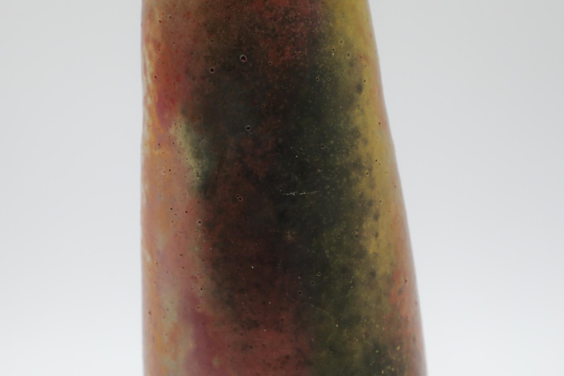 Large West German Tapered Lava Glazed Vase 8