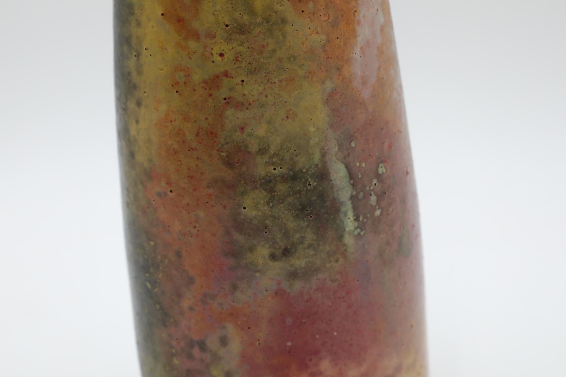 Large West German Tapered Lava Glazed Vase 9