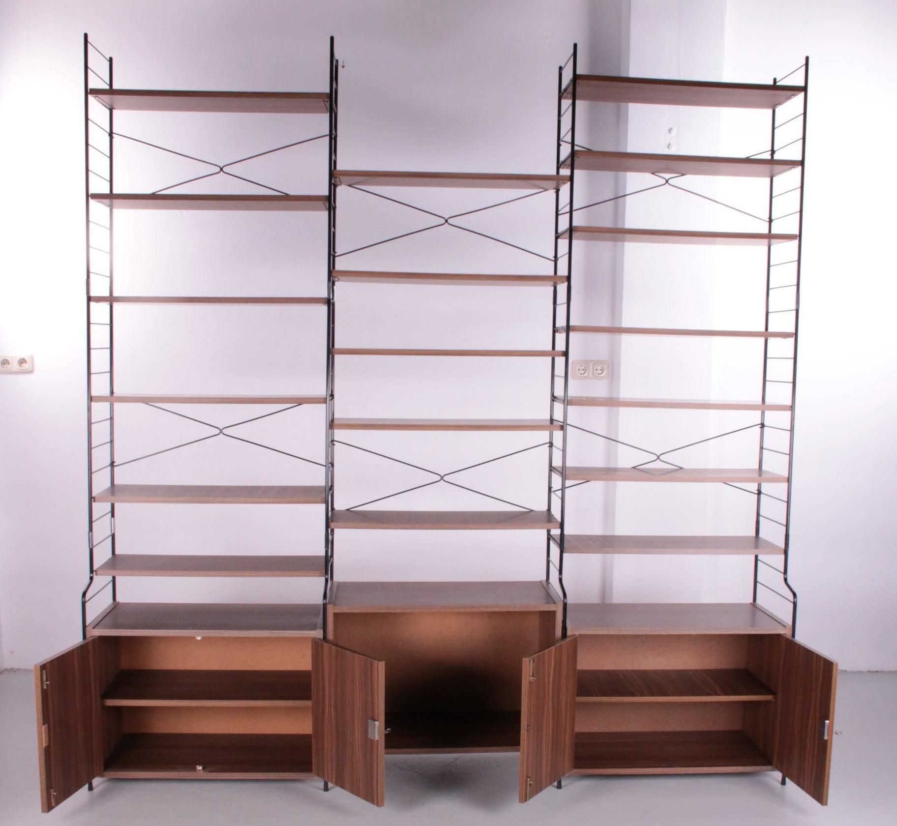 Large WHB Vintage Wall unit or string bookcase 1960 Germany   A beautiful large  For Sale 11