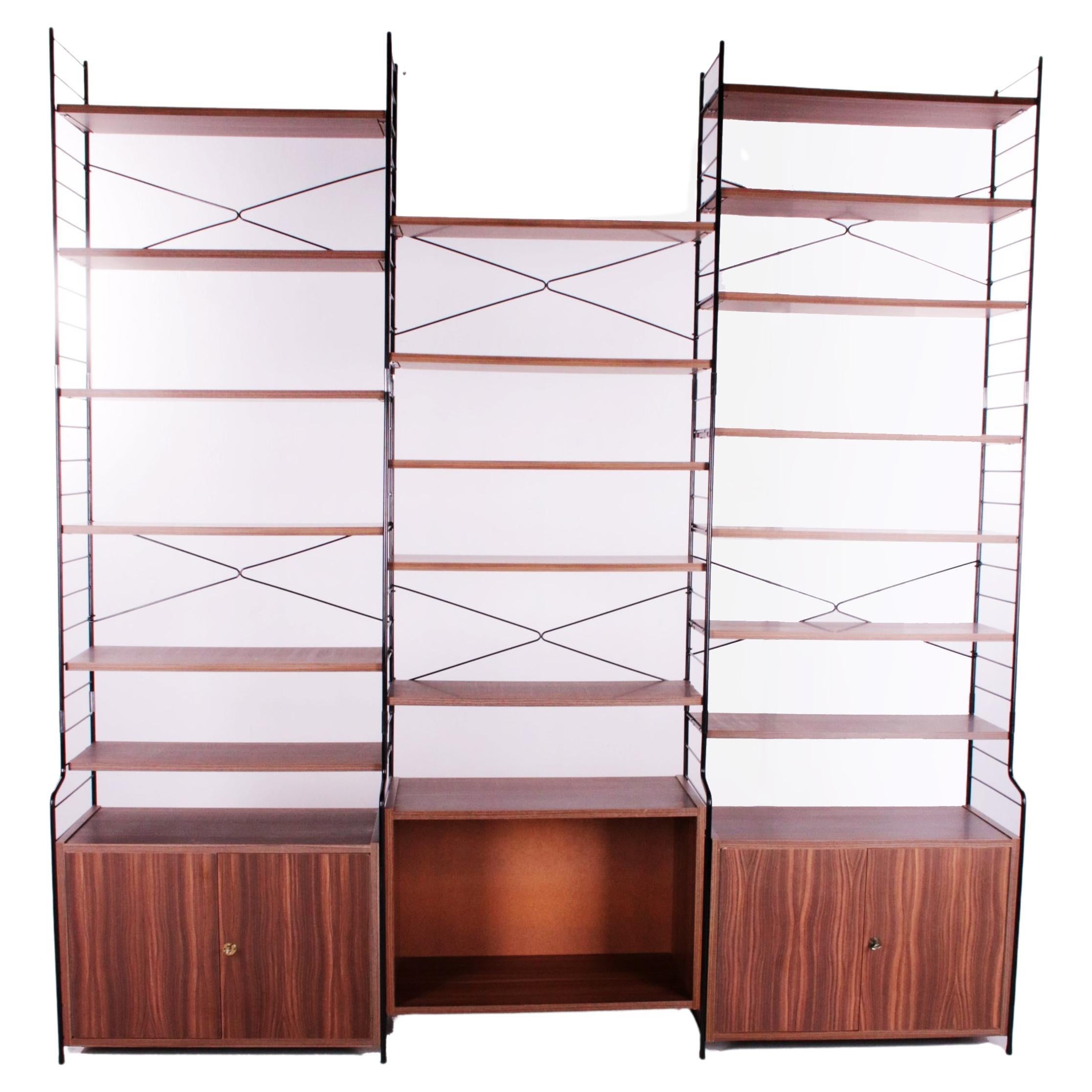 Large WHB Vintage Wall unit or string bookcase 1960 Germany   A beautiful large  For Sale