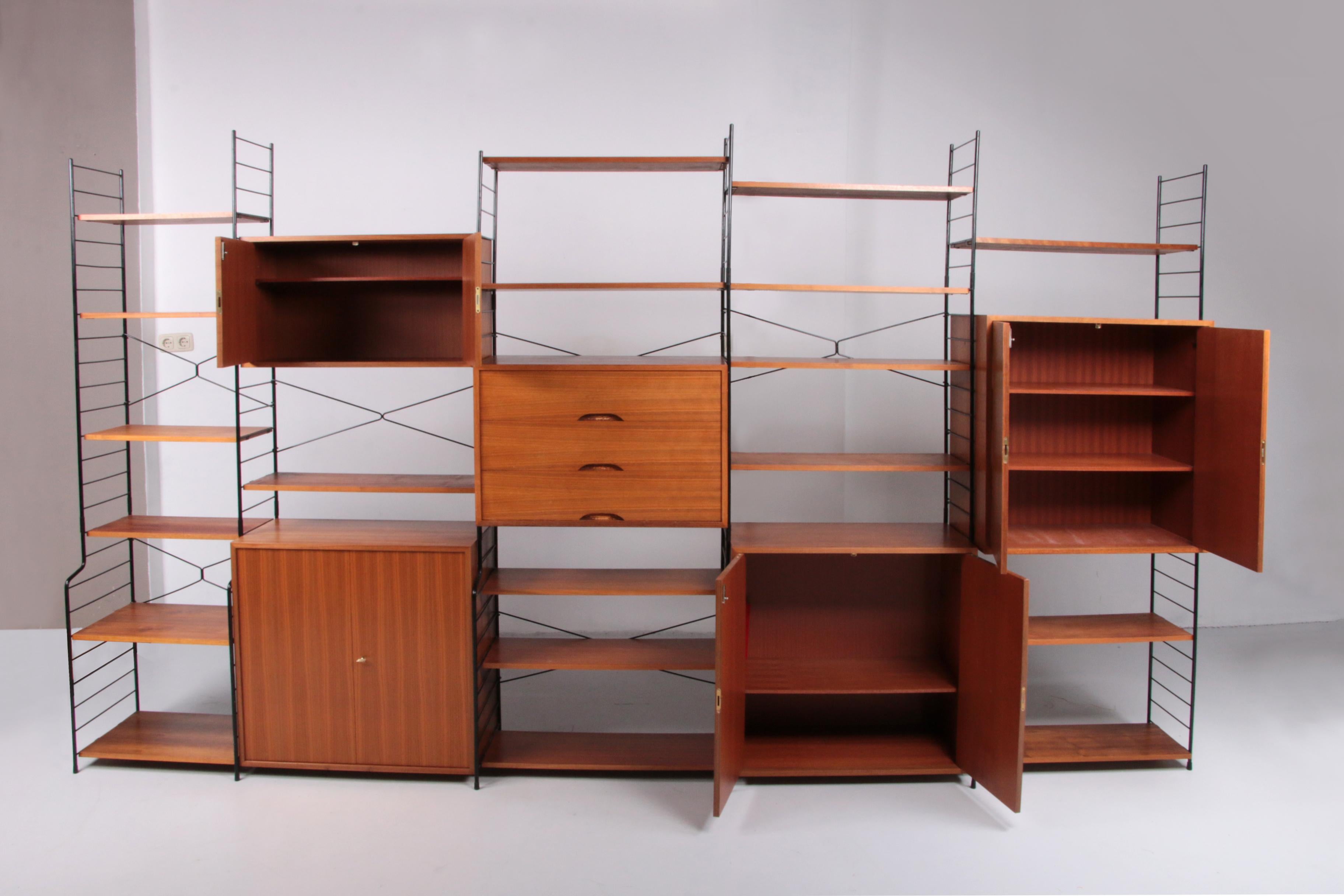 Mid-Century Modern Large WHB Wall Unit or String Regal Color Walnut, 1960