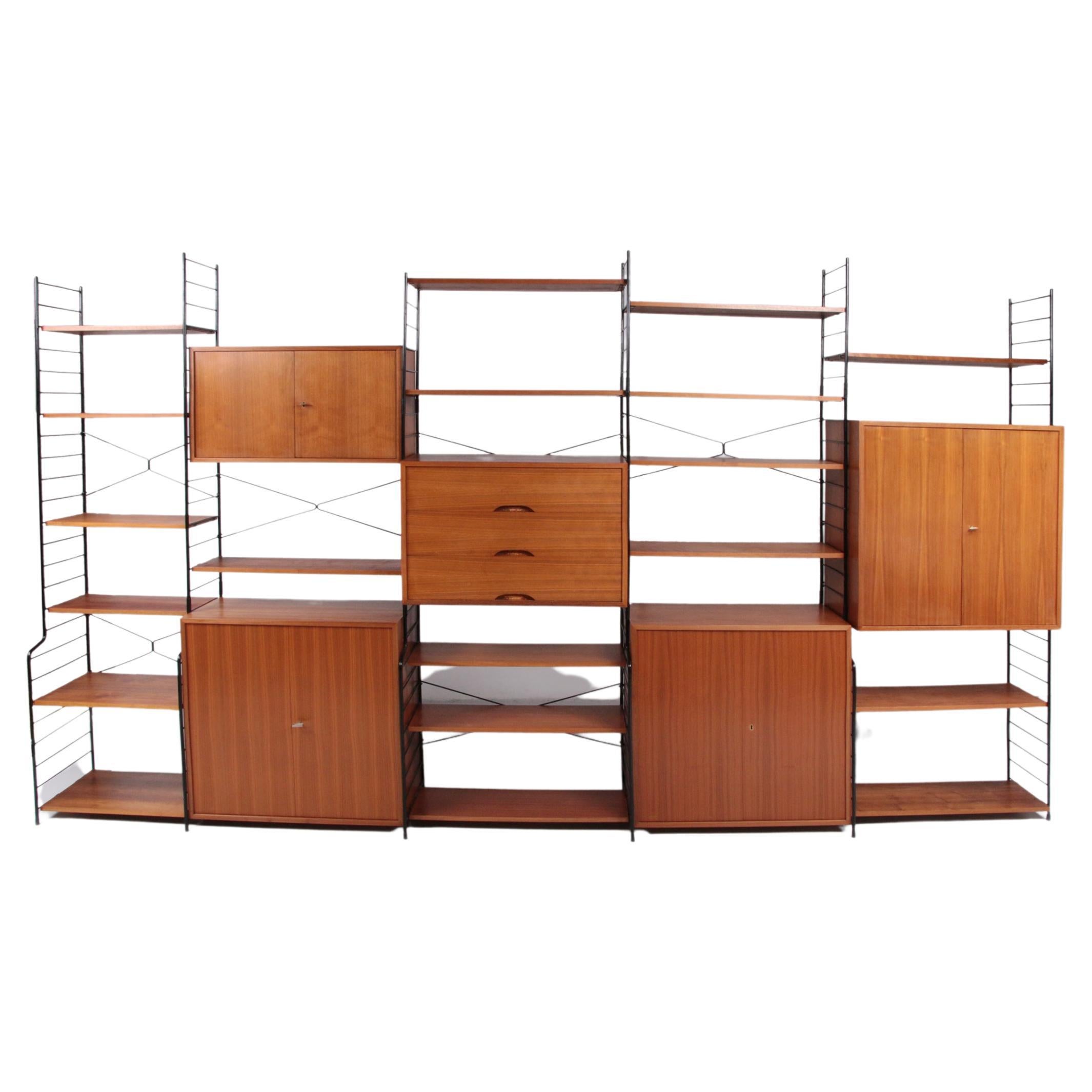 Large WHB Wall Unit or String Regal Color Walnut, 1960