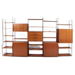 Large WHB wall unit or string regal colour walnut, 1960