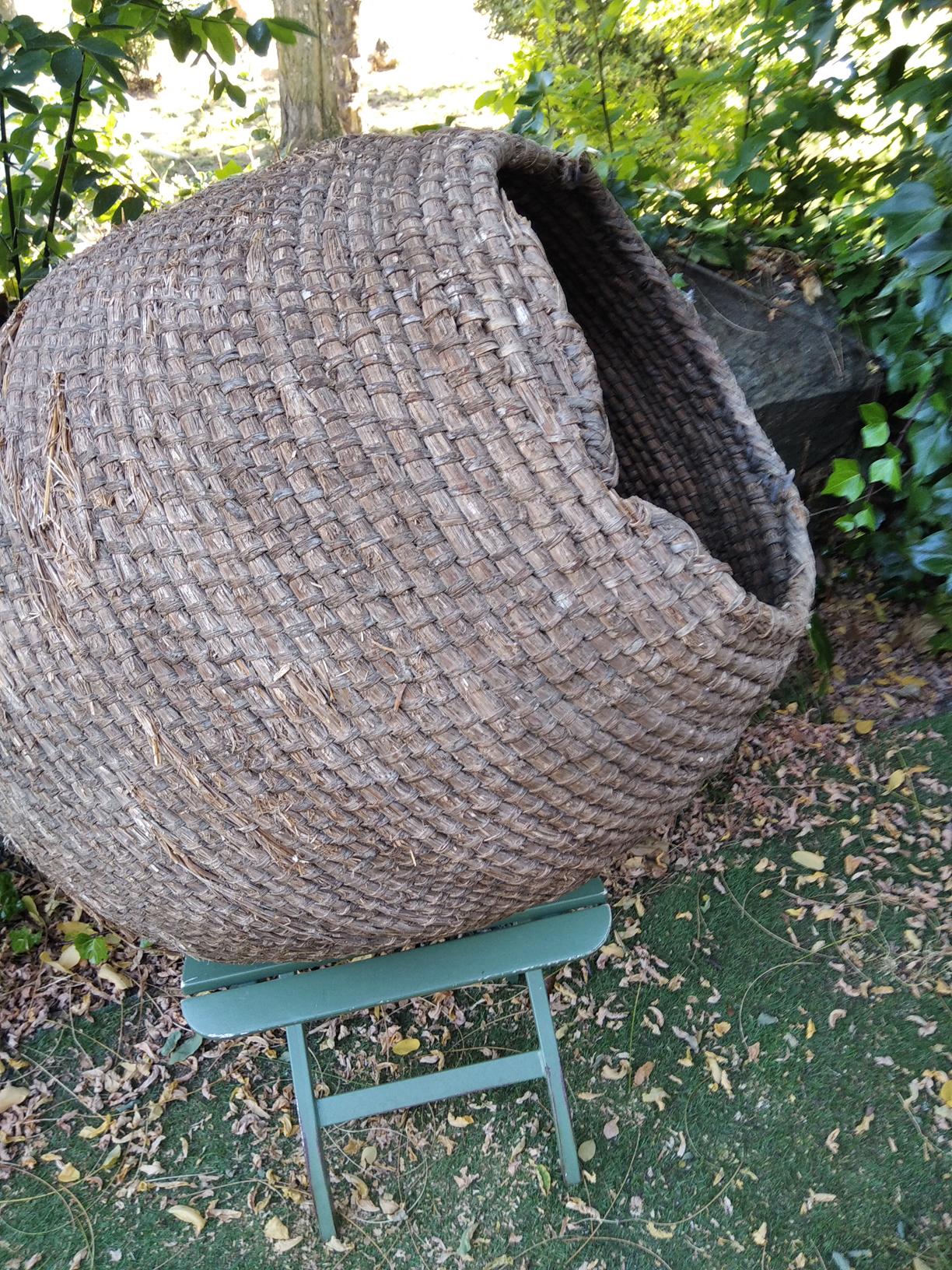 Natural Fiber Large Wheat Basket Made With Esparto Grass or Hemp, Garden Ornaments Pot Cover For Sale