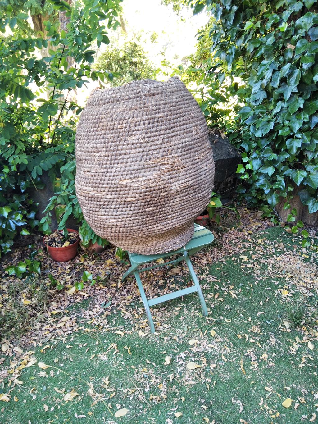 Large Wheat Basket Made With Esparto Grass or Hemp, Garden Ornaments Pot Cover For Sale 1