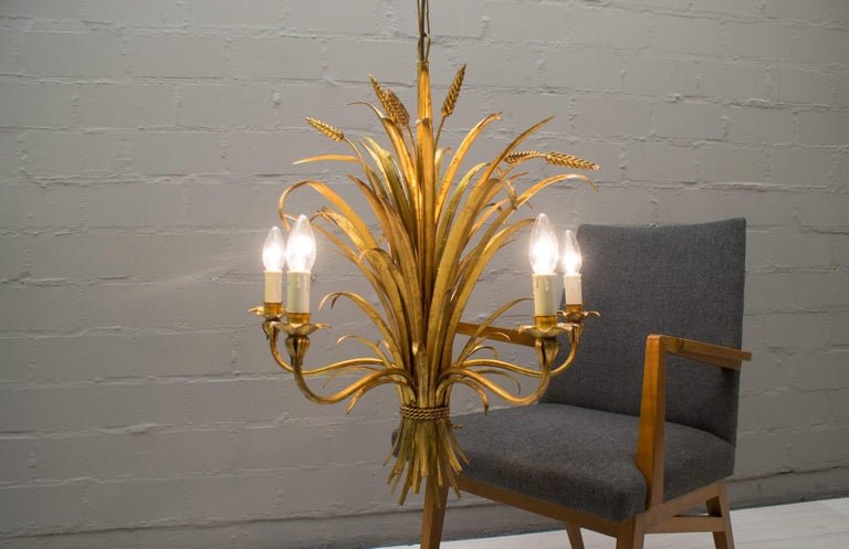 Large Wheat Sheaf Ceiling Light by Hans Kögl, Germany, 1970s In Good Condition For Sale In Nürnberg, Bayern