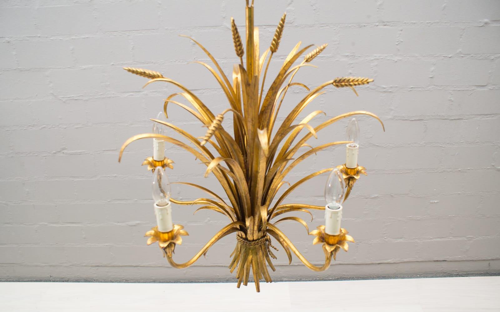 Late 20th Century Large Wheat Sheaf Ceiling Light by Hans Kögl, Germany, 1970s