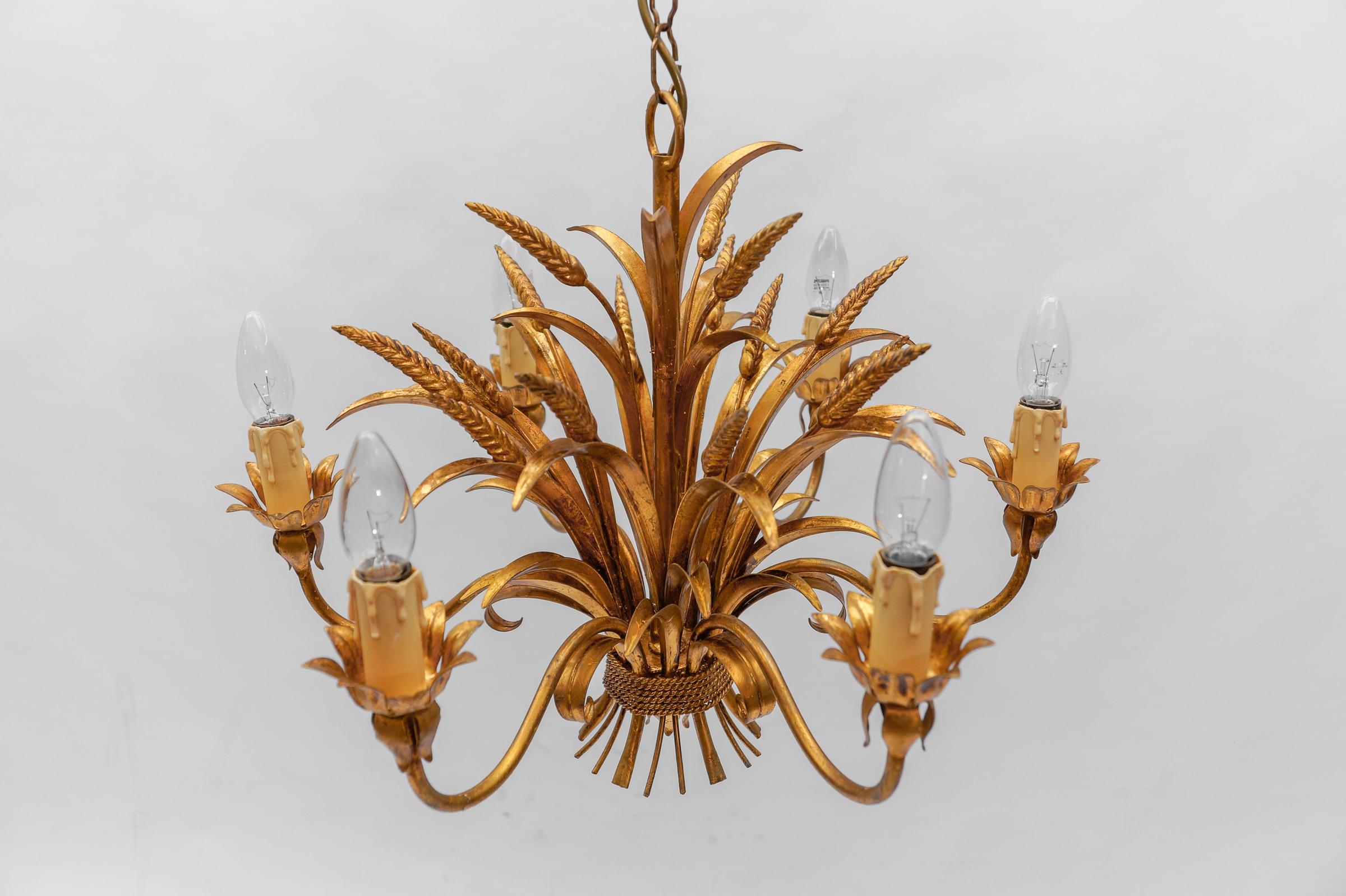 Large Wheat Sheaf Ceiling Light by Hans Kögl, Germany, 1970s For Sale 1