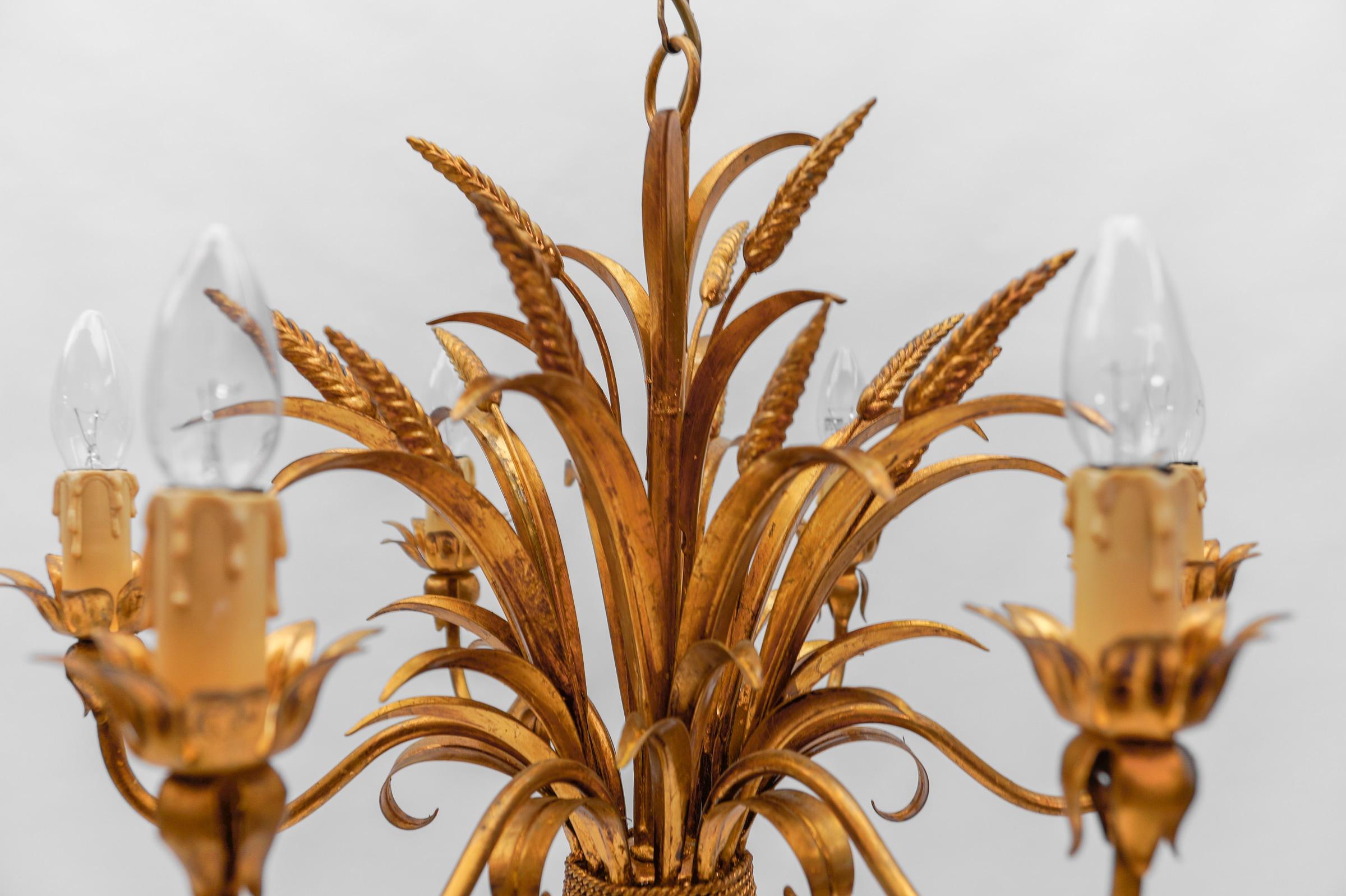 Large Wheat Sheaf Ceiling Light by Hans Kögl, Germany, 1970s For Sale 2