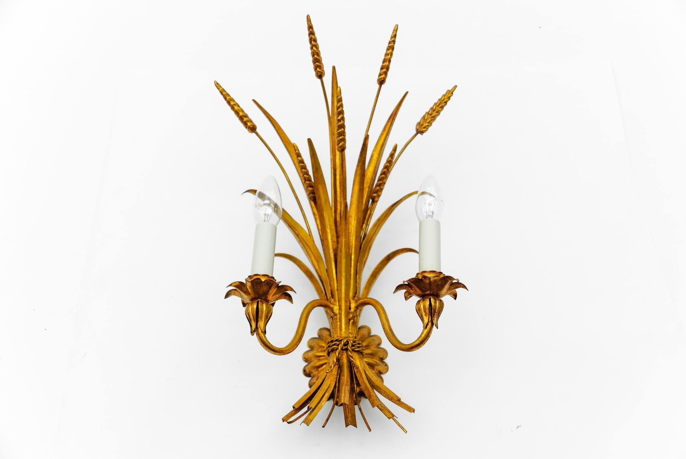 Large Wheat Sheaf Wall Light by Hans Kögl, Germany, 1970s For Sale 3