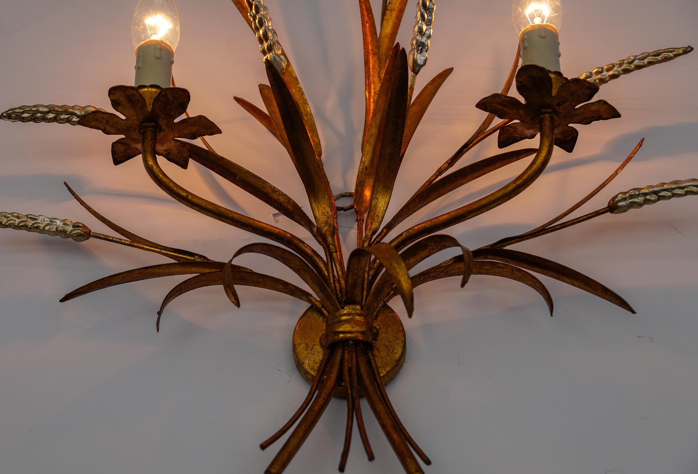 Große Weizengarben-Wandleuchte von Hans Kögl, Deutschland, 1970er Jahre im Angebot 4