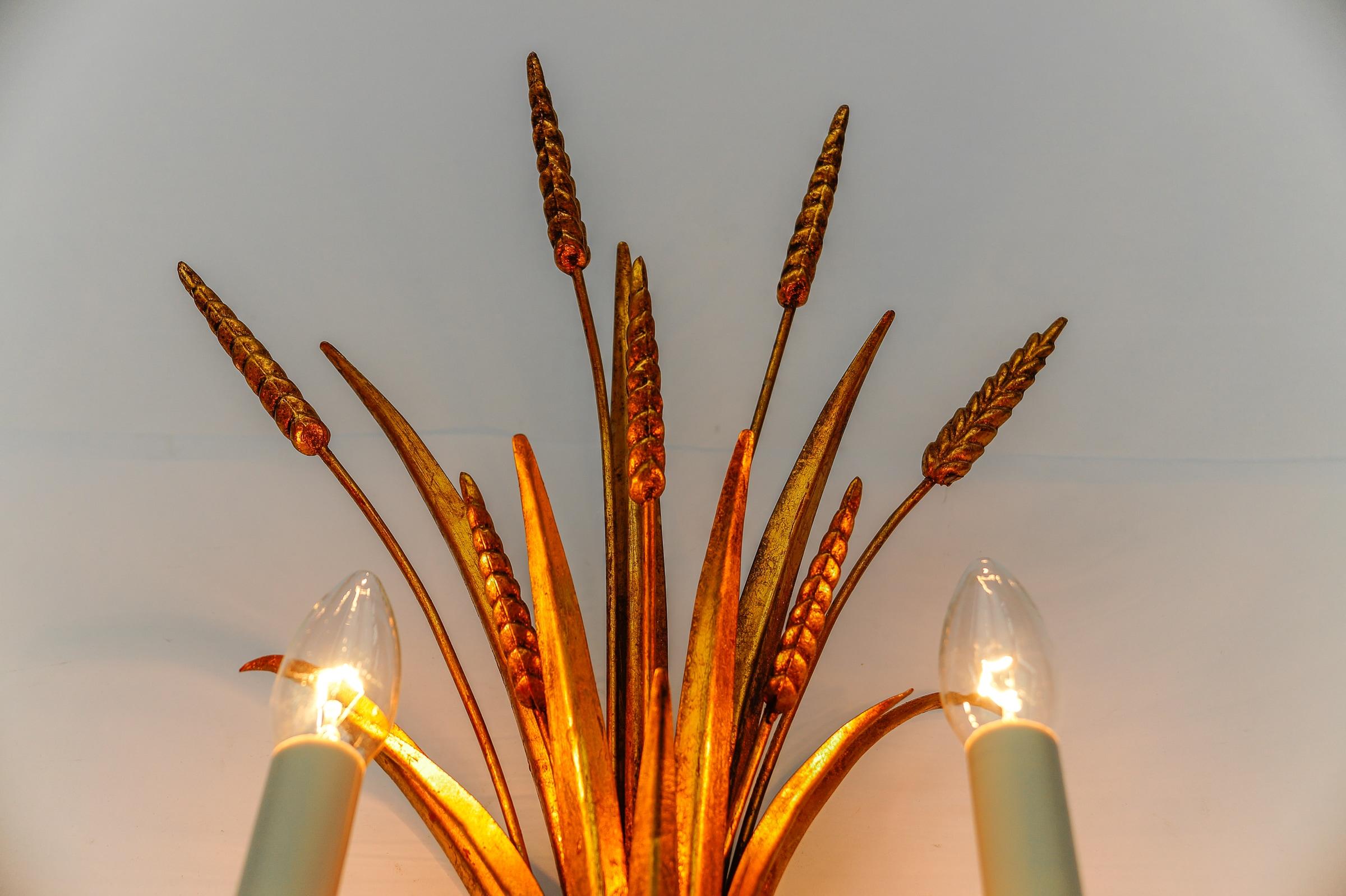 Large Wheat Sheaf Wall Light by Hans Kögl, Germany, 1970s In Good Condition For Sale In Nürnberg, Bayern