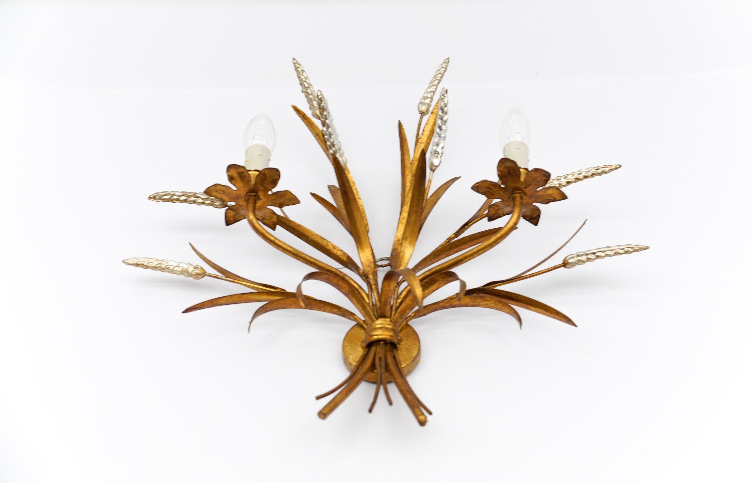 Große Weizengarben-Wandleuchte von Hans Kögl, Deutschland, 1970er Jahre im Zustand „Gut“ im Angebot in Nürnberg, Bayern