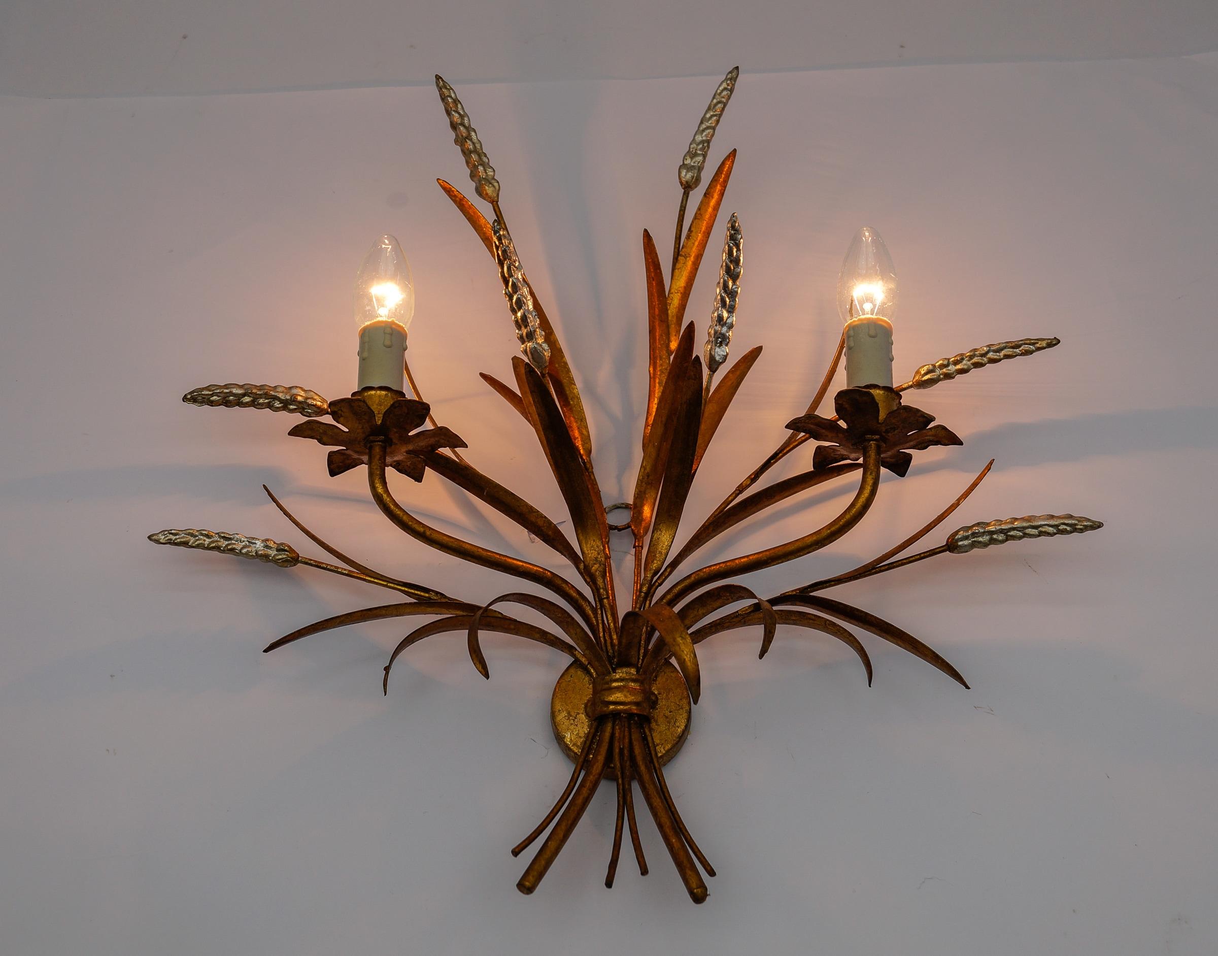 Große Weizengarben-Wandleuchte von Hans Kögl, Deutschland, 1970er Jahre (Ende des 20. Jahrhunderts) im Angebot