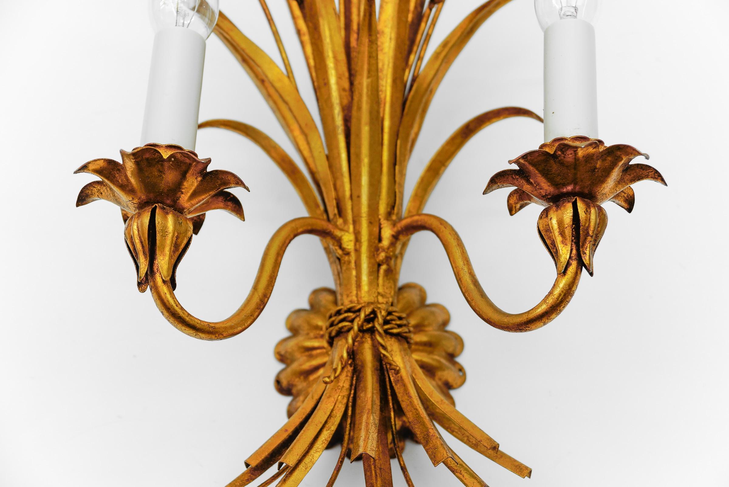 Large Wheat Sheaf Wall Light by Hans Kögl, Germany, 1970s For Sale 2