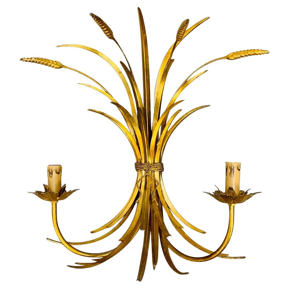 Large wheat wall lamp by Hans Kogl, Hollywood Regency