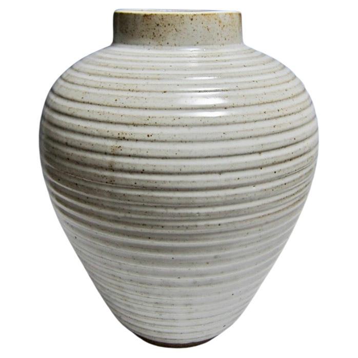 Large Wheel Thrown Textured Vase by Jason Fox For Sale