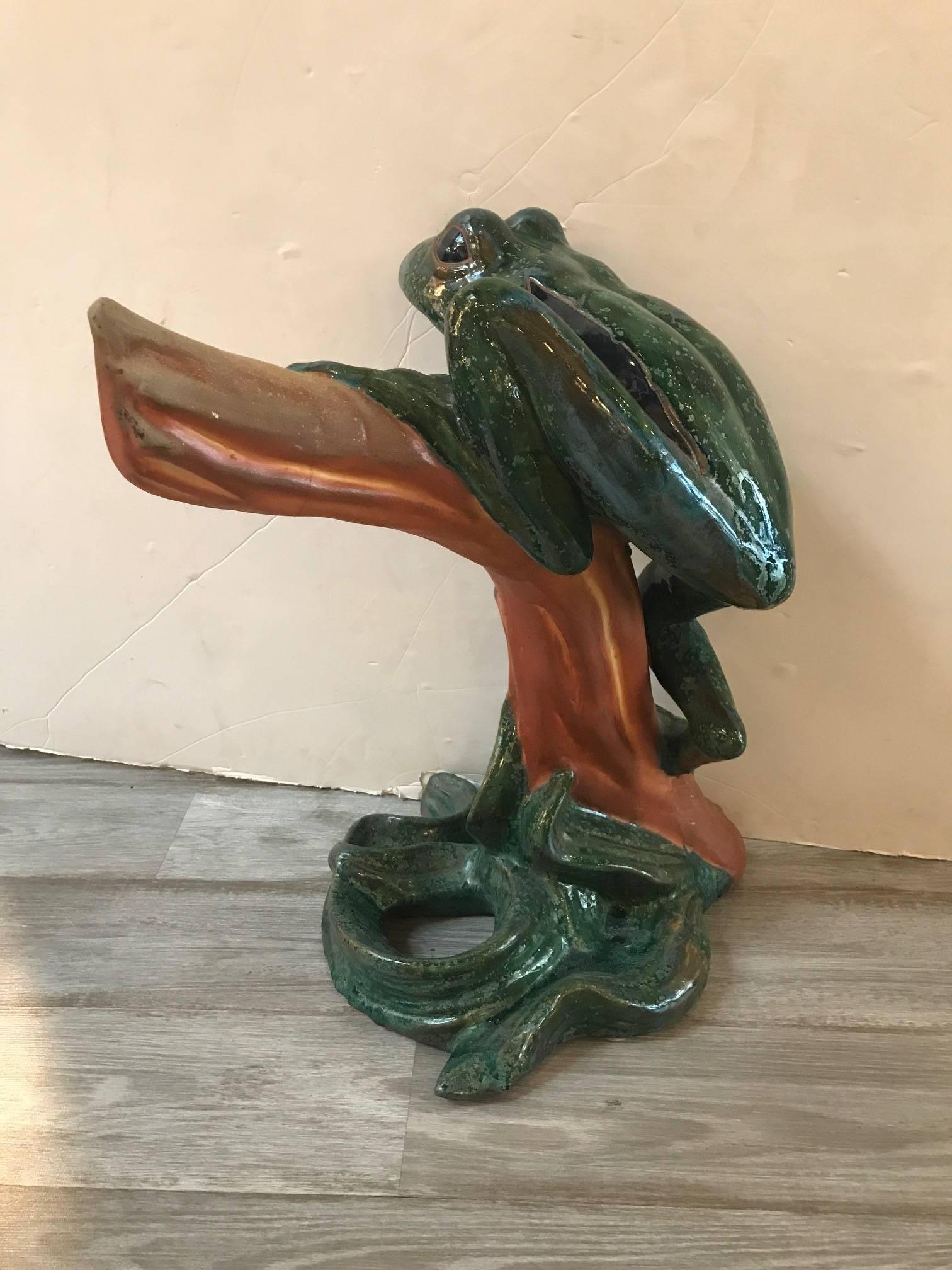 Mid-Century Modern Large Whimsical Italian Frog Sculpture