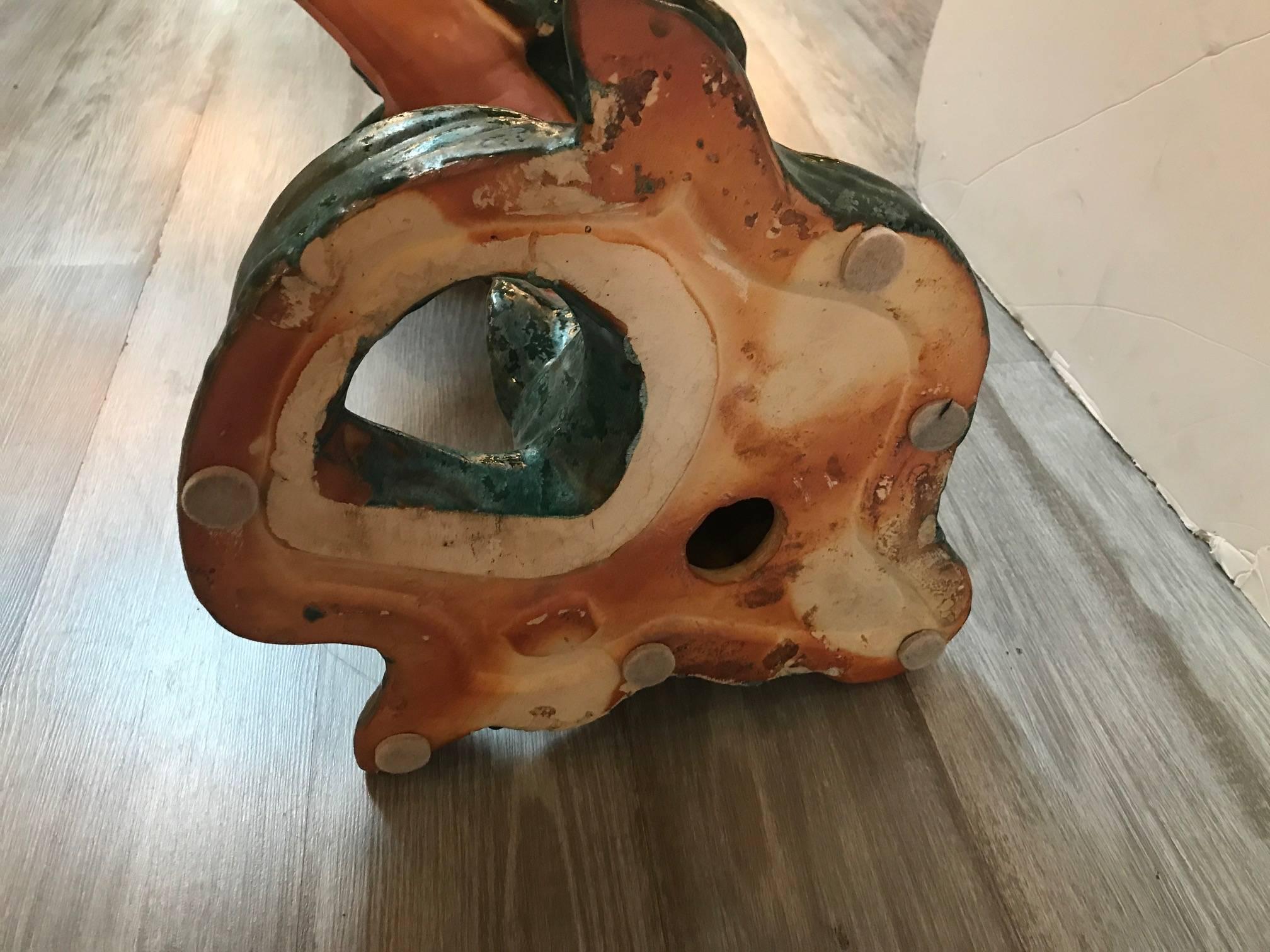 Pottery Large Whimsical Italian Frog Sculpture