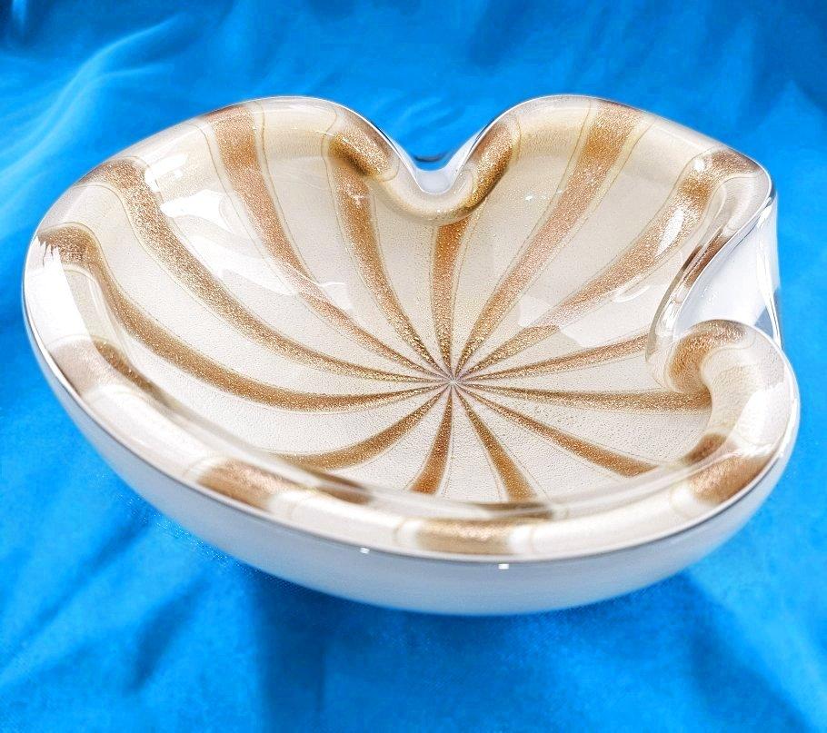Große weiße Alfredo Barbini Murano Glas 