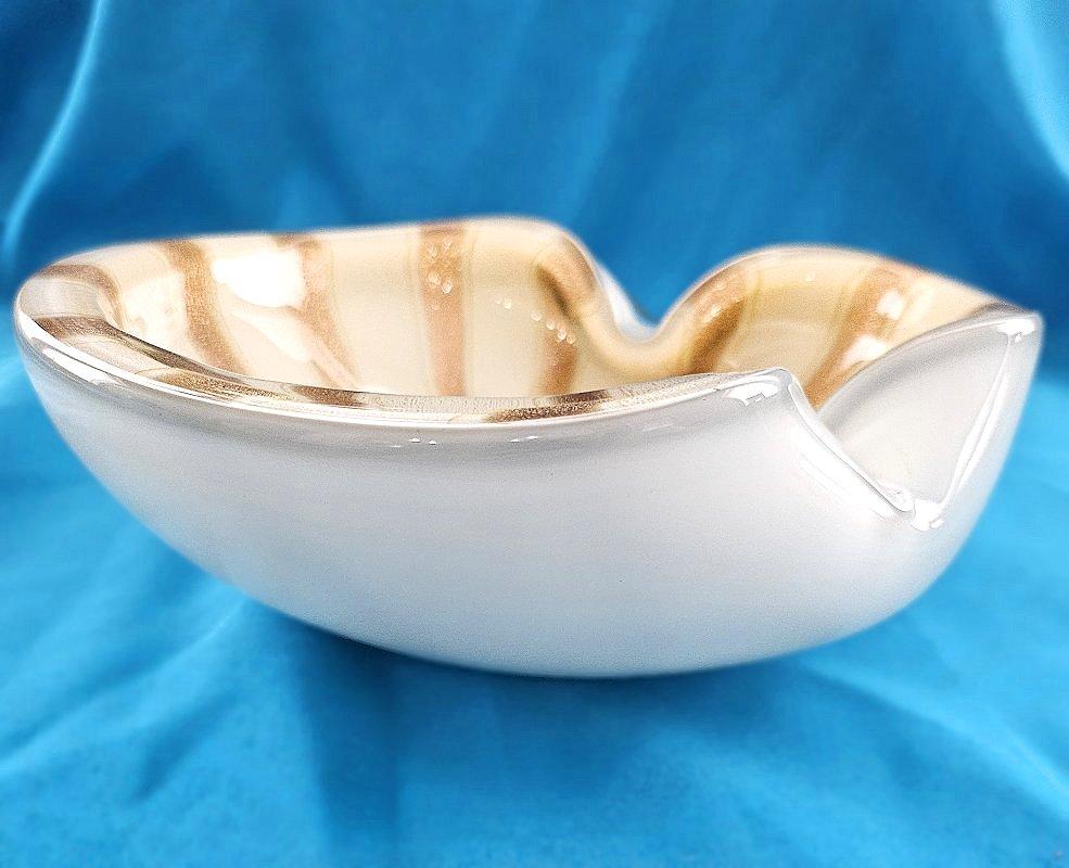 Große weiße Alfredo Barbini Murano Glas 