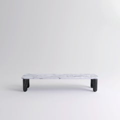 Large White and Black Marble "Sunday" Coffee Table, Jean-Baptiste Souletie