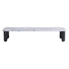 Large White and Black Marble "Sunday" Coffee Table, Jean-Baptiste Souletie