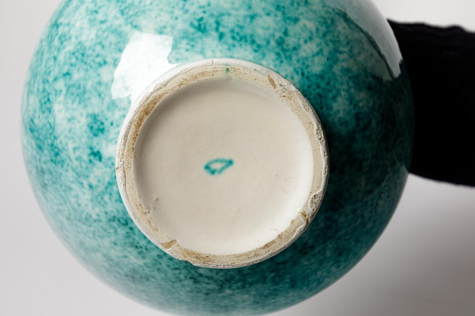 grande vaso in ceramica bianca e greca art déco del XX secolo di Gustave Asch 1940 in vendita 1