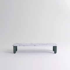 Large White and Green Marble "Sunday" Coffee Table, Jean-Baptiste Souletie