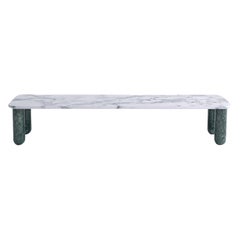 Large White and Green Marble "Sunday" Coffee Table, Jean-Baptiste Souletie