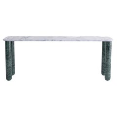 Large White and Green Marble "Sunday" Dining Table, Jean-Baptiste Souletie