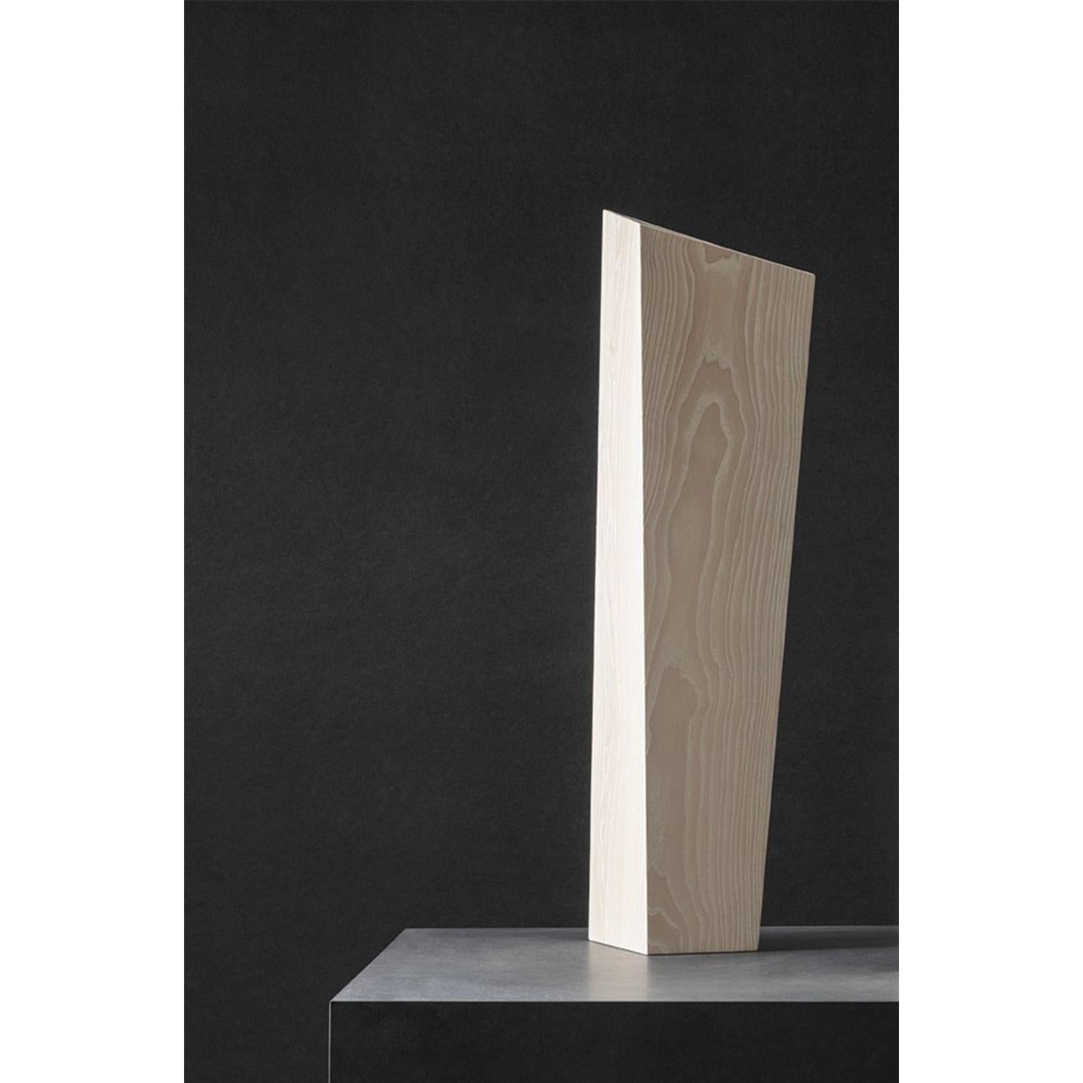 Large white ash nun vase by Matthias Scherzinger.
Limited Edition of 30 pieces, each colour each size.
Engraved brass-label with number.
Dimensions: L 19 x W 19 x H 73 cm.
Materials: ash: lyed - white.

Small size available:
 L 14.5 x W 14.5