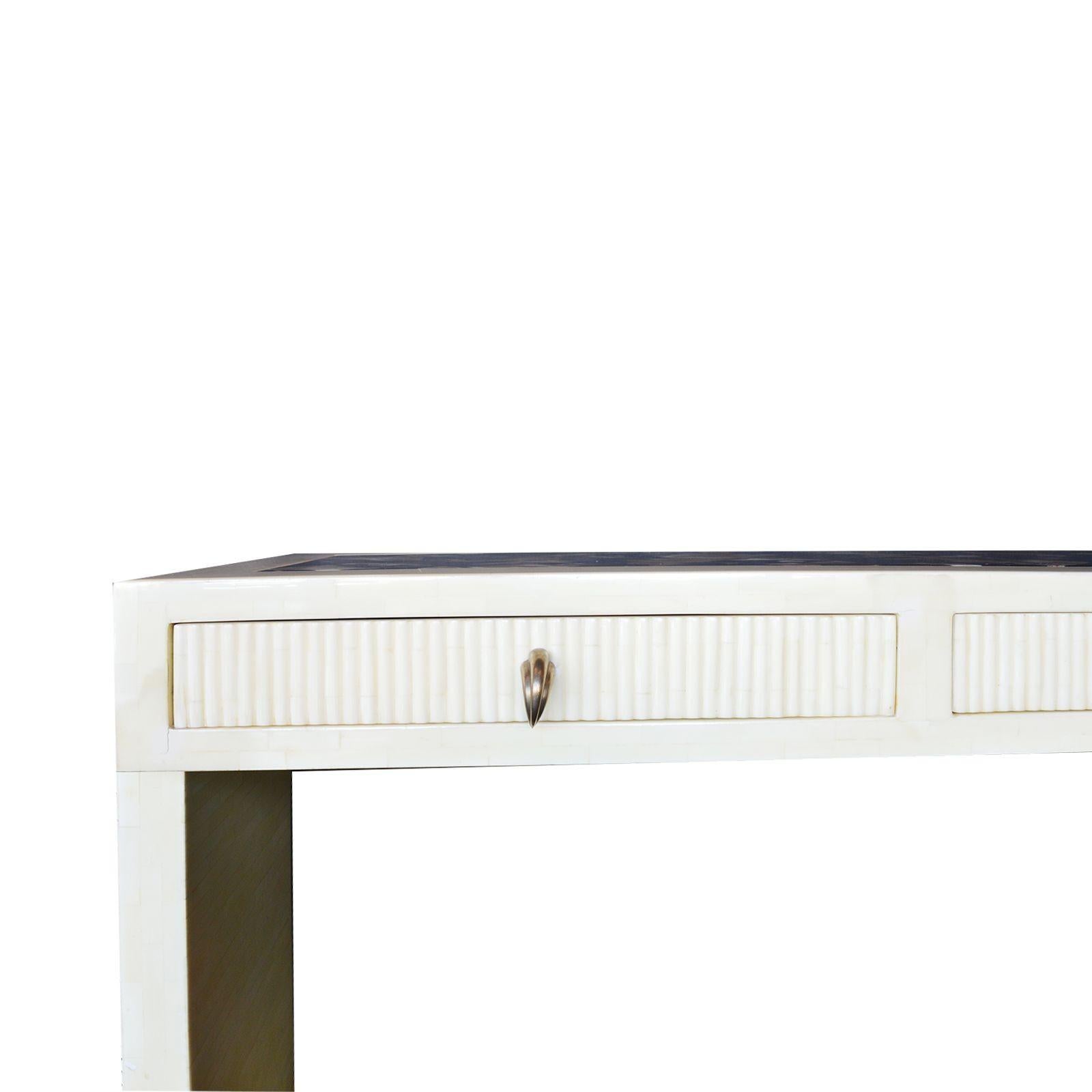 Large White Bone and Cow Horn Console in the Style of Karl Springer For Sale 1