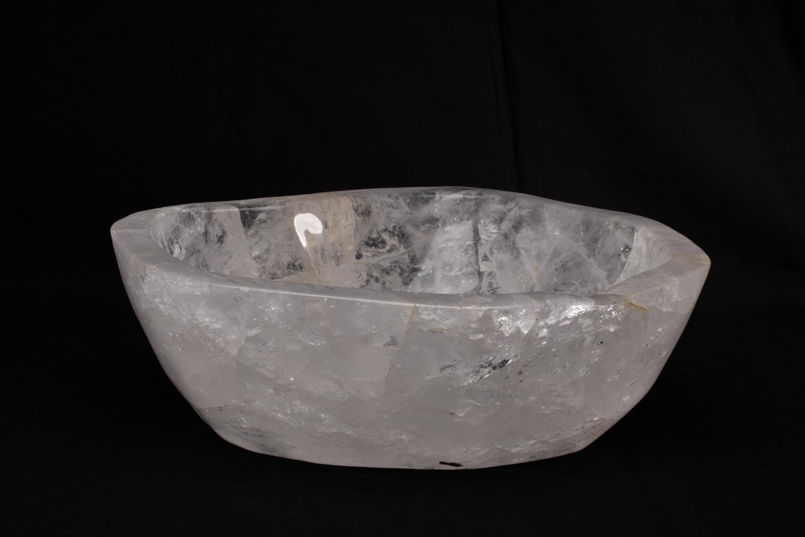 Large white Brazilian Quartz bowl.