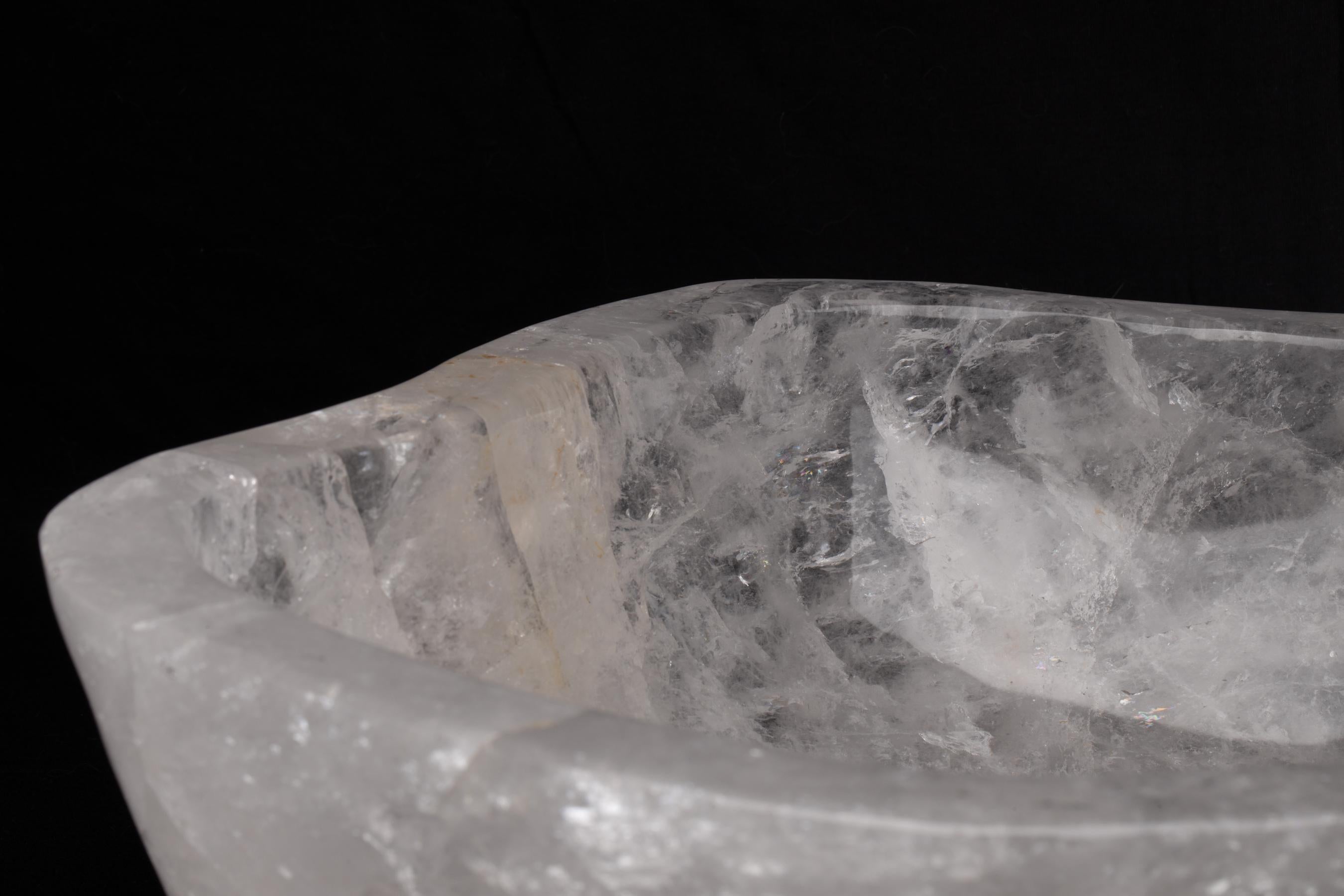 Large White Brazilian Quartz Bowl 1