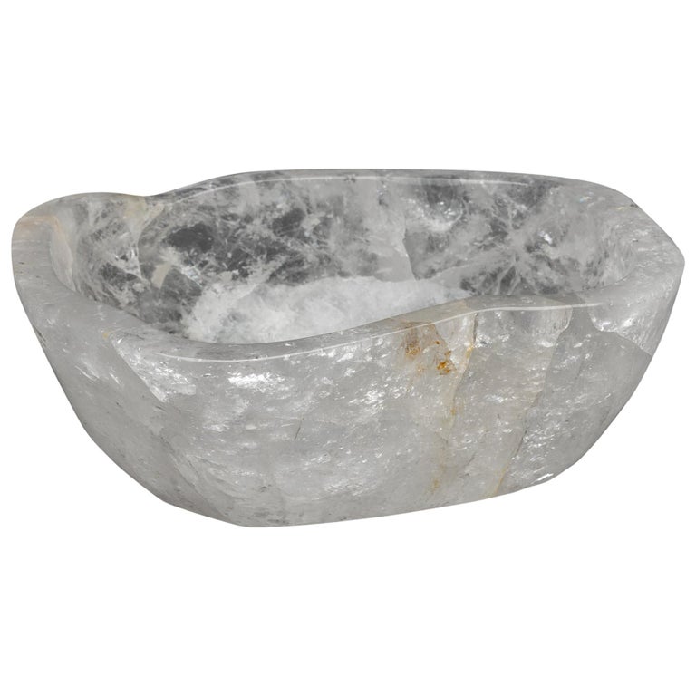 Large White Brazilian Quartz Bowl at 1stDibs